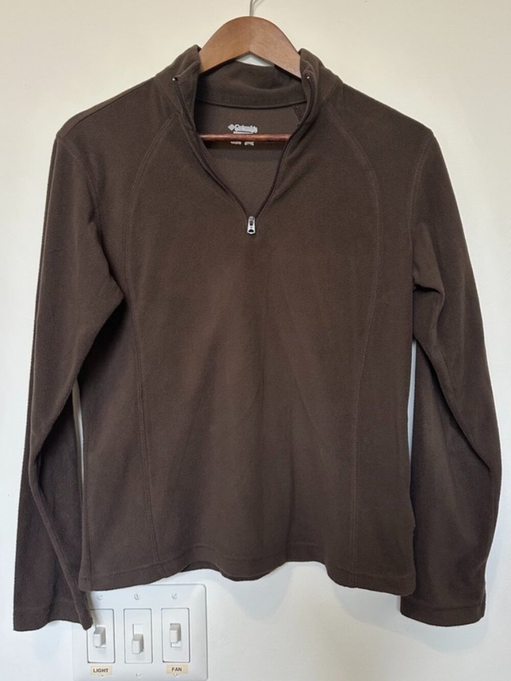 Columbia Chocolate Brown Fleece Quarter-Zip Pullover Size Medium 🤎